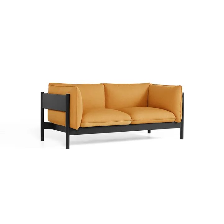 Arbour ECO 2-zits bank - Stof Vidar 472 mustard–zwart beuken - HAY