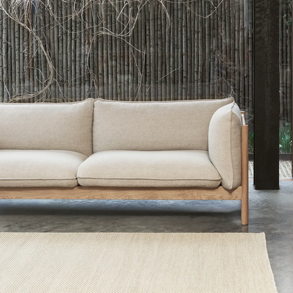 Arbour ECO 3-zits bank, Stof Hallingdal 220 beige, geolied eiken HAY