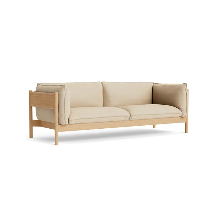 Arbour ECO 3-zits bank - Stof Hallingdal 220 beige, geolied eiken - HAY