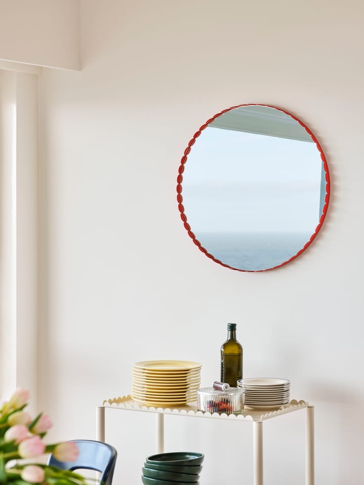 Arcs Mirror spiegel Ø60 cm, Red HAY