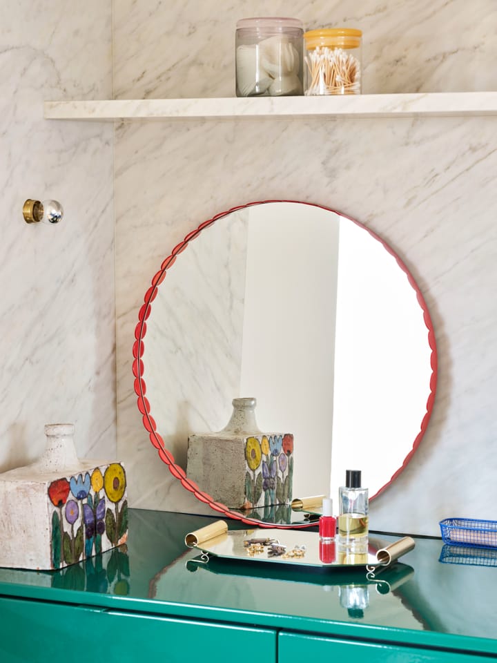 Arcs Mirror spiegel Ø60 cm - Red - HAY