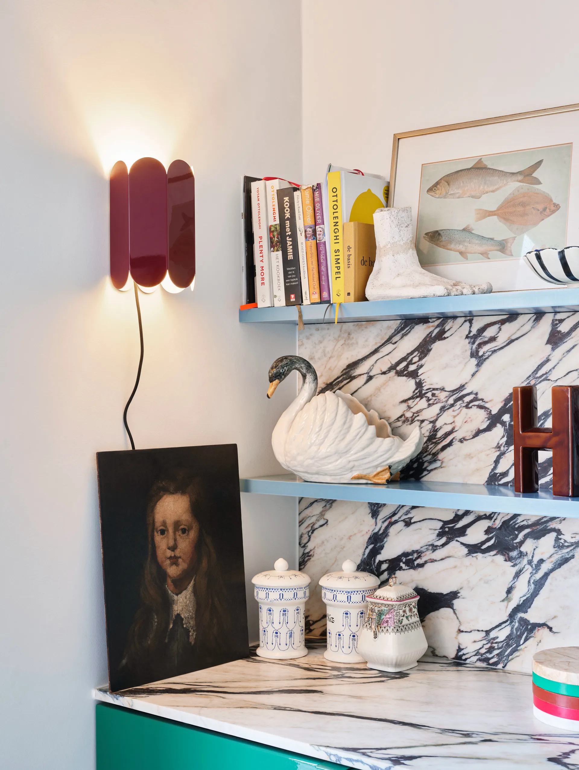 Arcs wall switch muurlamp, Auburn red HAY