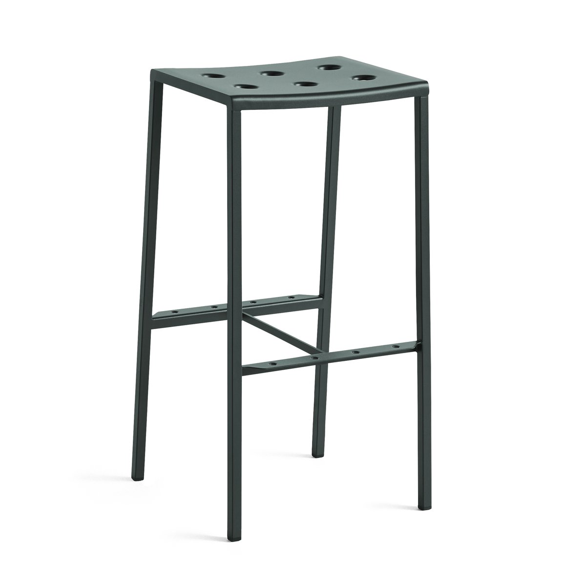 HAY Balcony barkruk hoog 75 cm Dark forest | Scandinavisch Interieur | Tuinstoelen | Groen