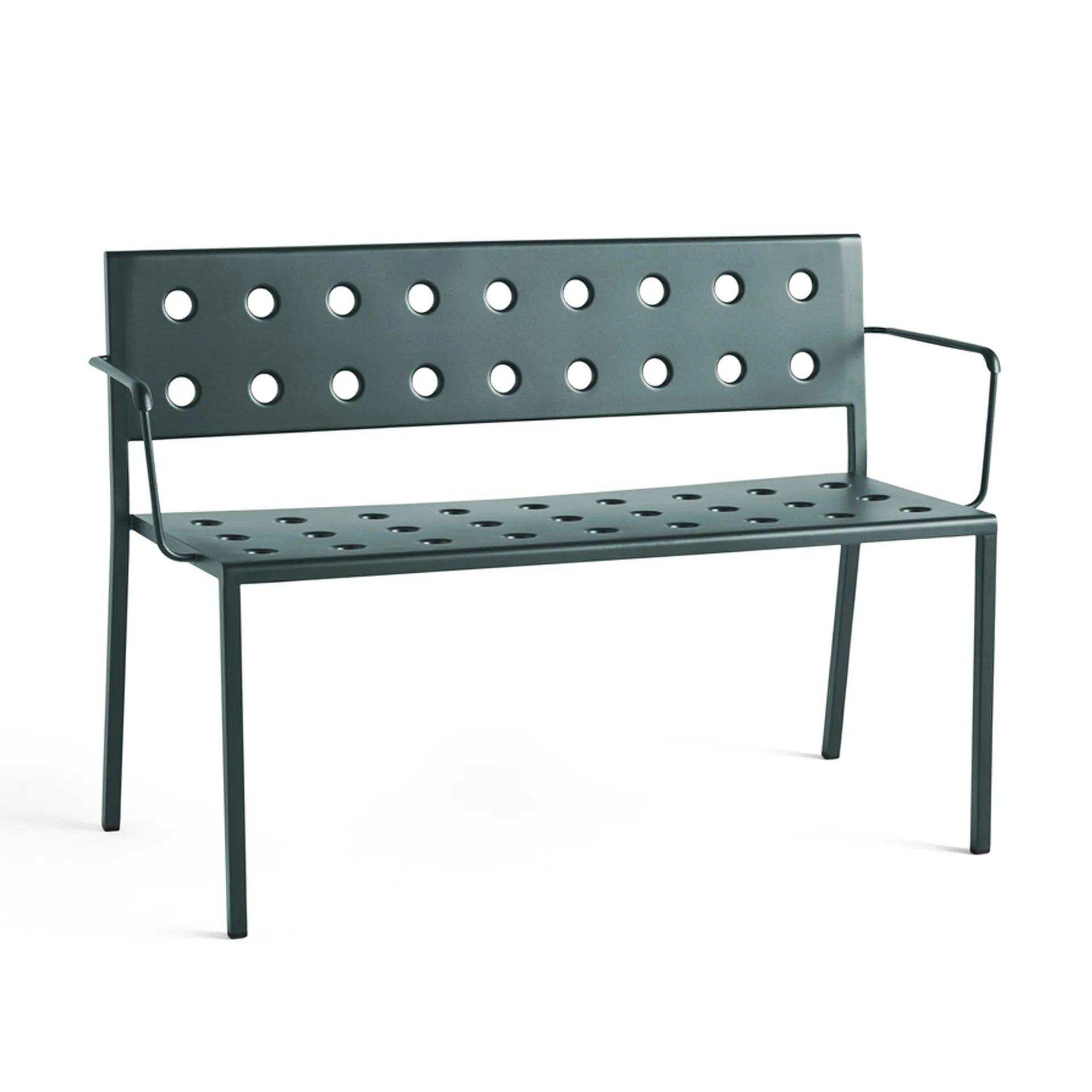 Balcony Dining bank met armleuningen 121x52 cm, Dark forest HAY