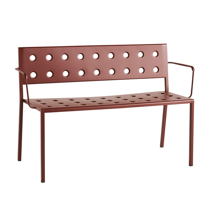 Balcony Dining bank met armleuningen 121x52 cm - Iron red - HAY