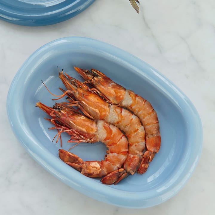 Barro ovaal serveerschaal small 20x27,5 cm, Light blue HAY