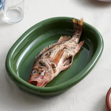 Barro ovale serveerschaal - Green, large 27x36 cm - HAY