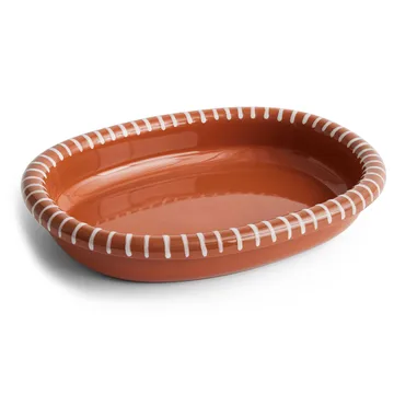 Barro ovale serveerschaal - Natural with stripes, large 27x36 cm - HAY