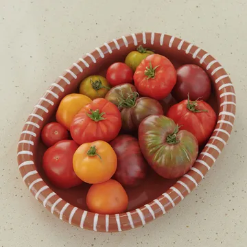 Barro ovale serveerschaal - Natural with stripes, large 27x36 cm - HAY