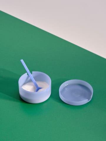 Borosilicate schaal met deksel en lepel - Jade light blue - HAY