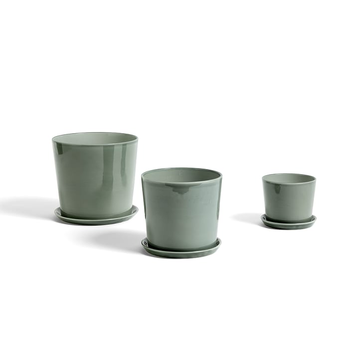 Botanical Family bloempot, dusty green, xl, met schotel Ø22 cm HAY