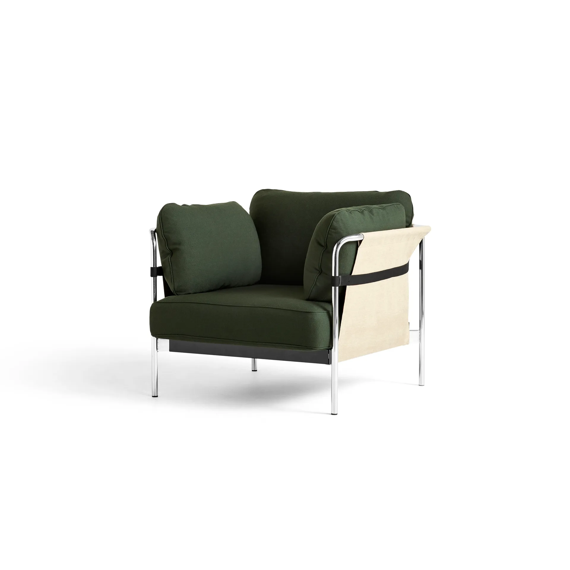 Can fauteuil chroom onderstel, Steelcut 0975 – natural canvas HAY