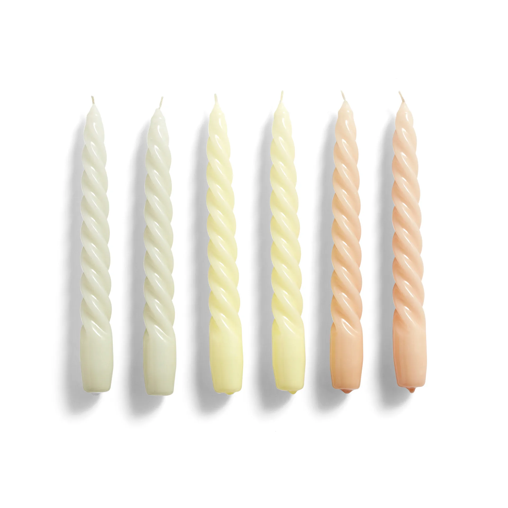 Candle Twist kaarsen 6-pack, Grey-beige citrus-peach HAY