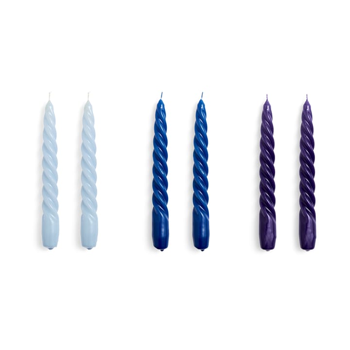 Candle Twist kaarsen 6-pack, Light blue-blue-purple HAY