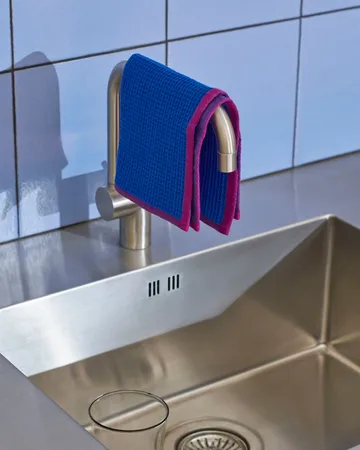 Canteen theedoek 31x31 cm 2-pack - Blue/fuchsia-Beige/yellow - HAY
