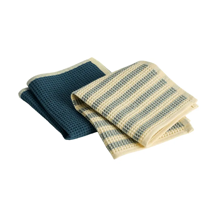 Canteen theedoek 31x31 cm 2-pack - Geel-groen mix - HAY