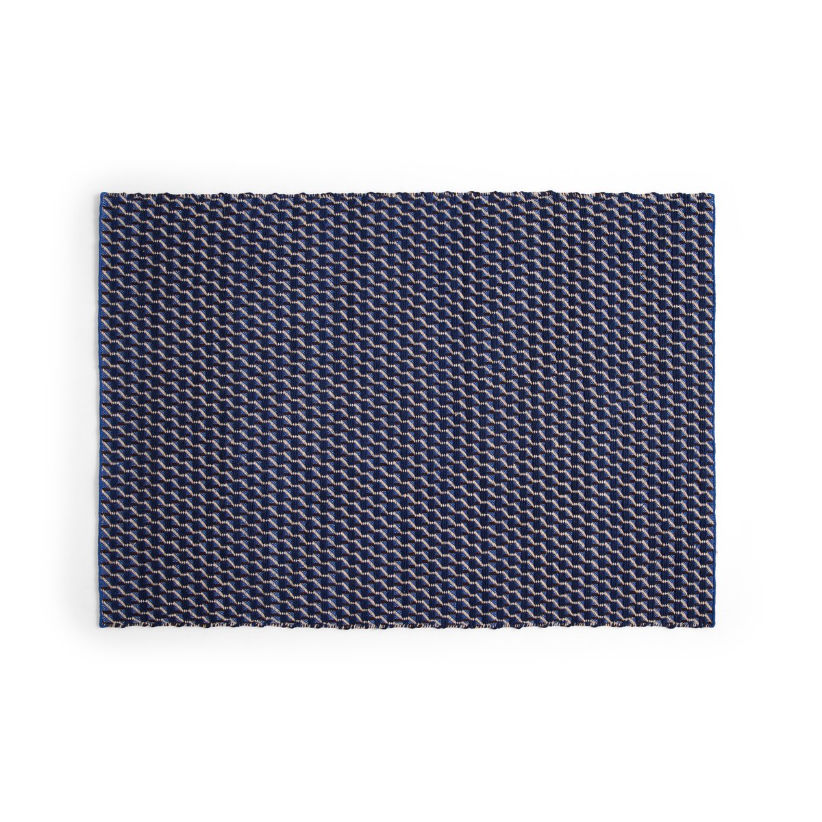 HAY Channel vloerkleed Blauw-wit 140x200 cm | Scandinavisch Interieur | Wollen vloerkleden | Blauw
