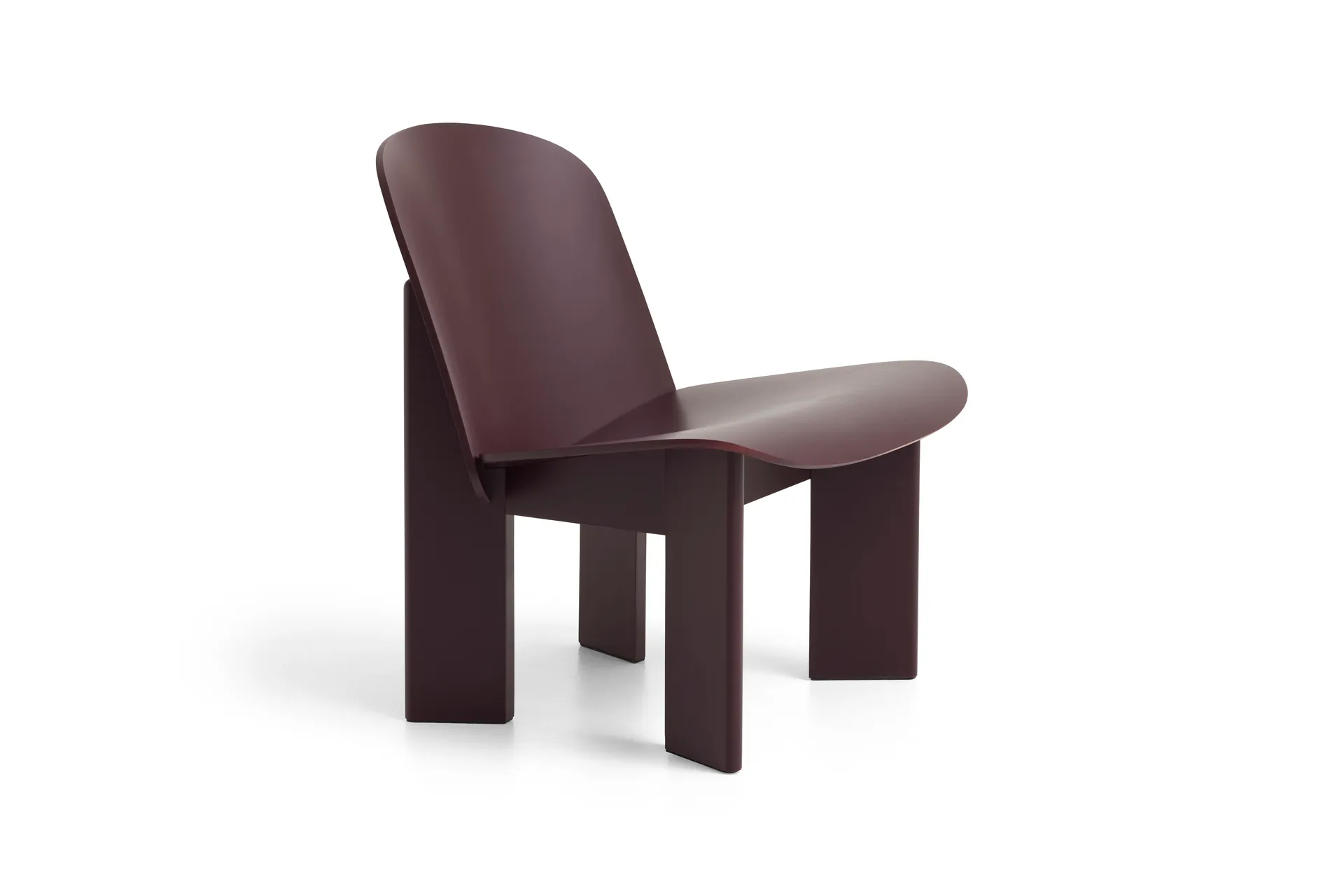 Chisel loungestoel, Donker bordeaux gelakt beuken HAY