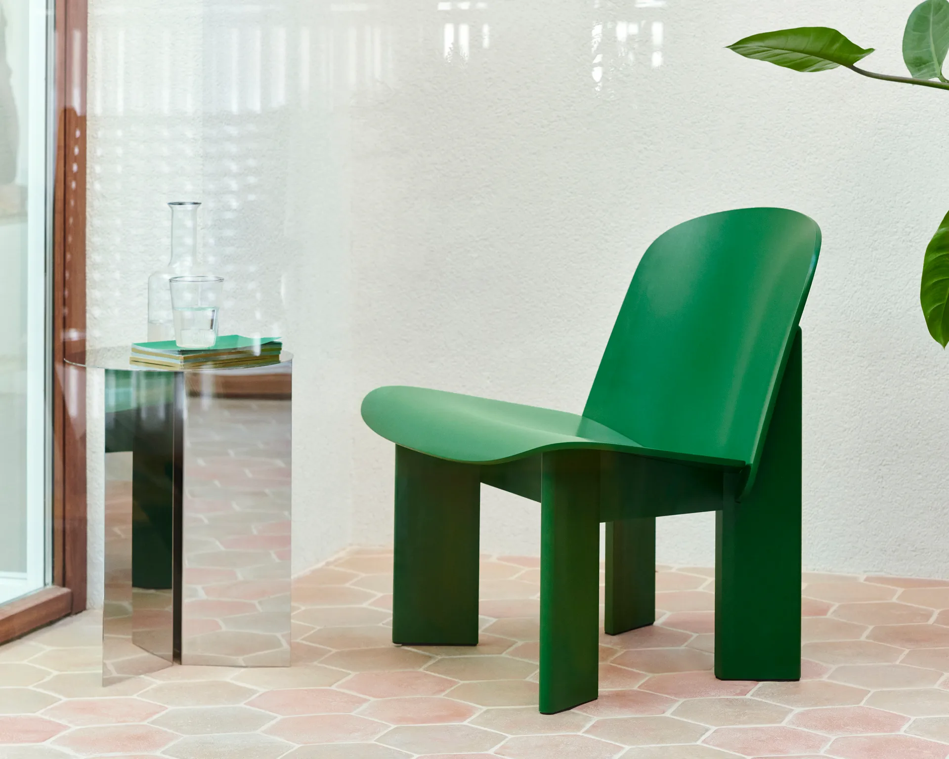 Chisel loungestoel, Lush green gelakt beuken HAY