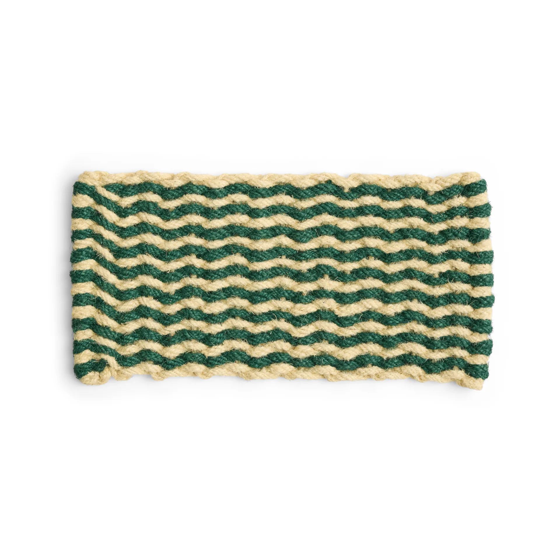 Coco Stripe Wave deurmat, Dark green-white HAY