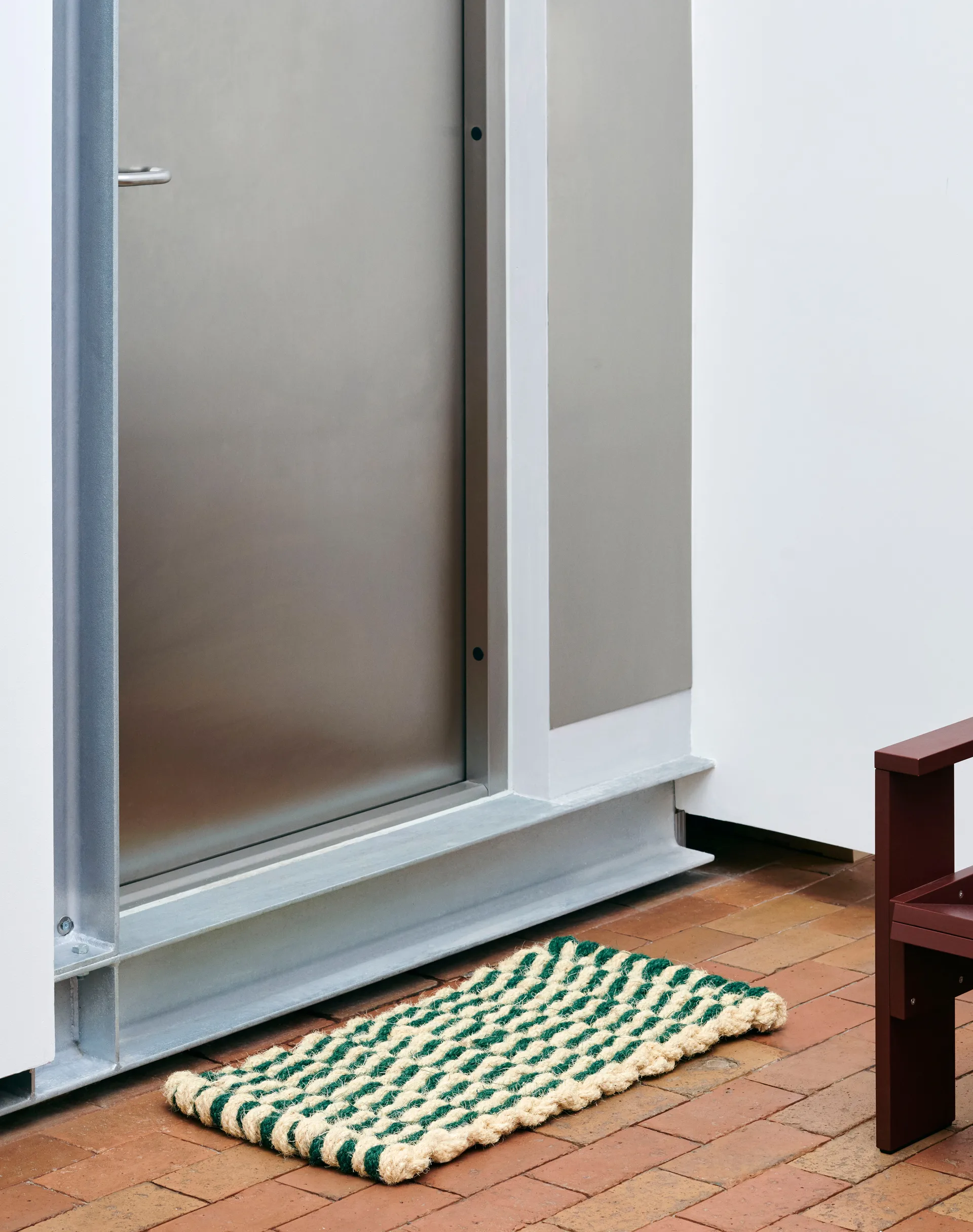 Coco Stripe Wave deurmat, Dark green-white HAY