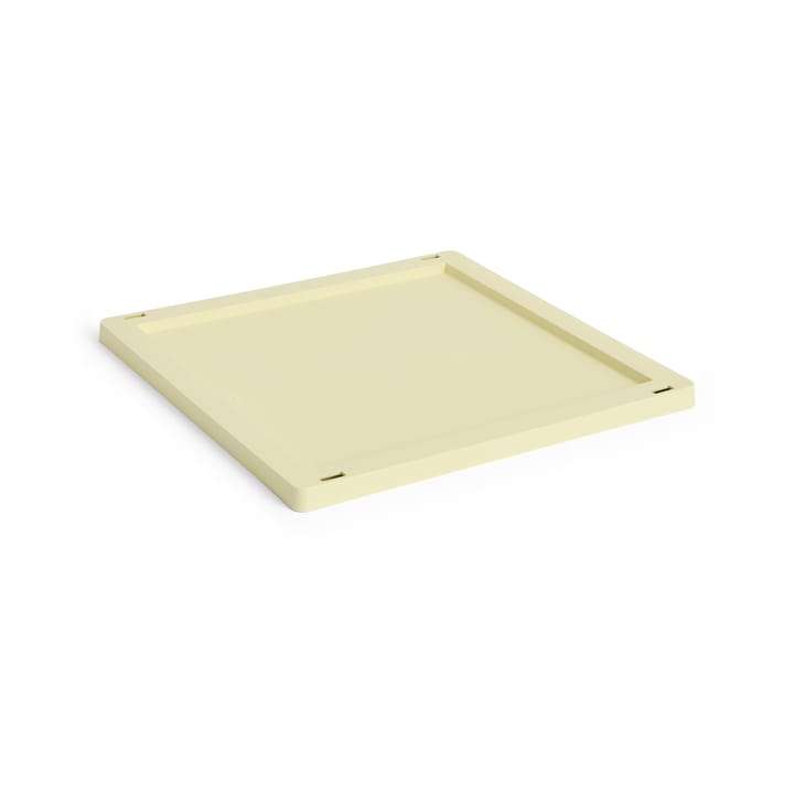 Colour Crate Square/Cube deksel plastic medium - Light yellow - HAY