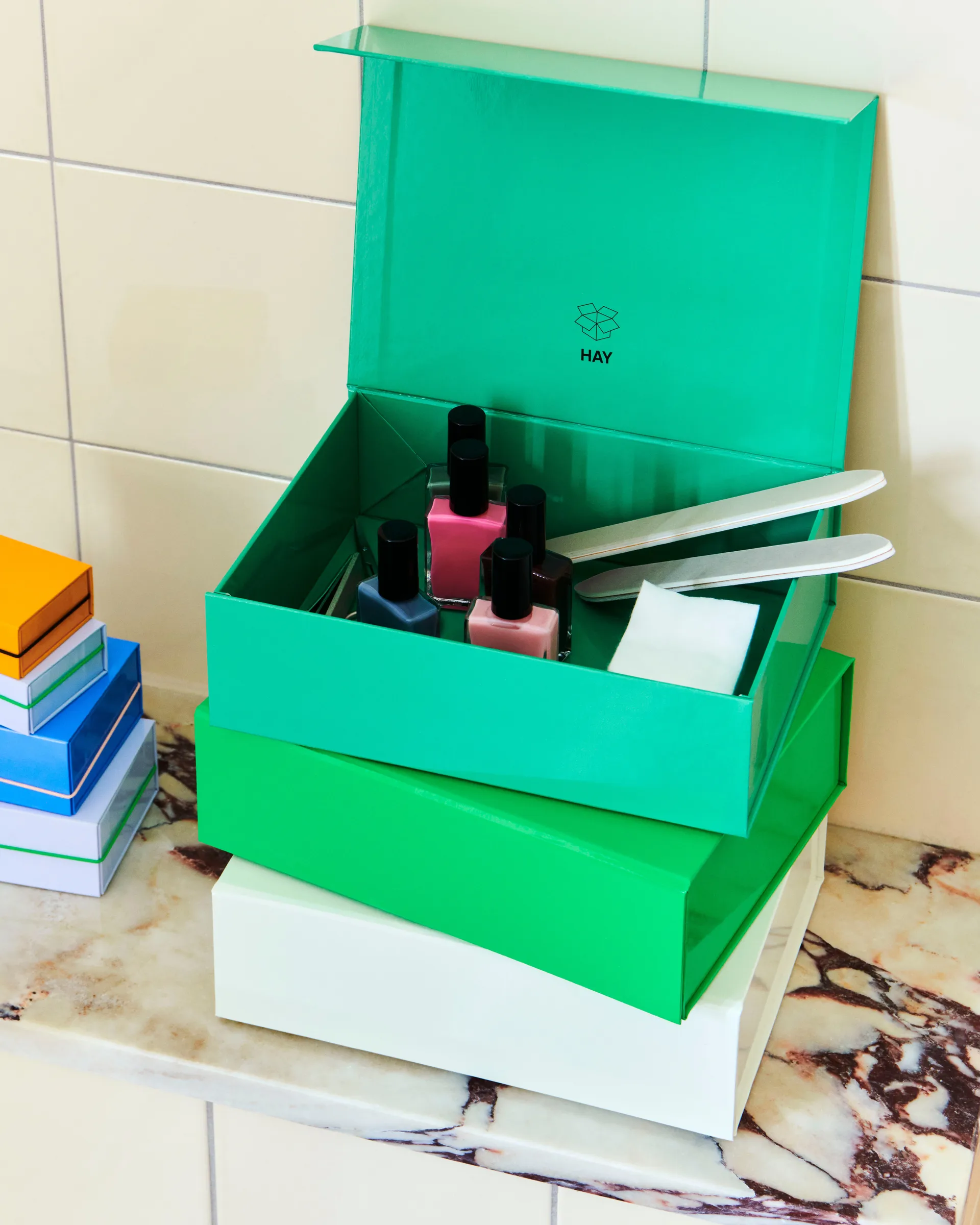 Colour Storage XS doos met deksel 16,5x22,5 cm, Emerald green HAY