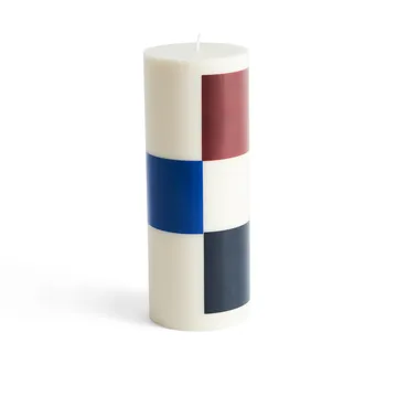 Column Candle blockkaars groot 25 cm - Off white-brown-black-blue - HAY