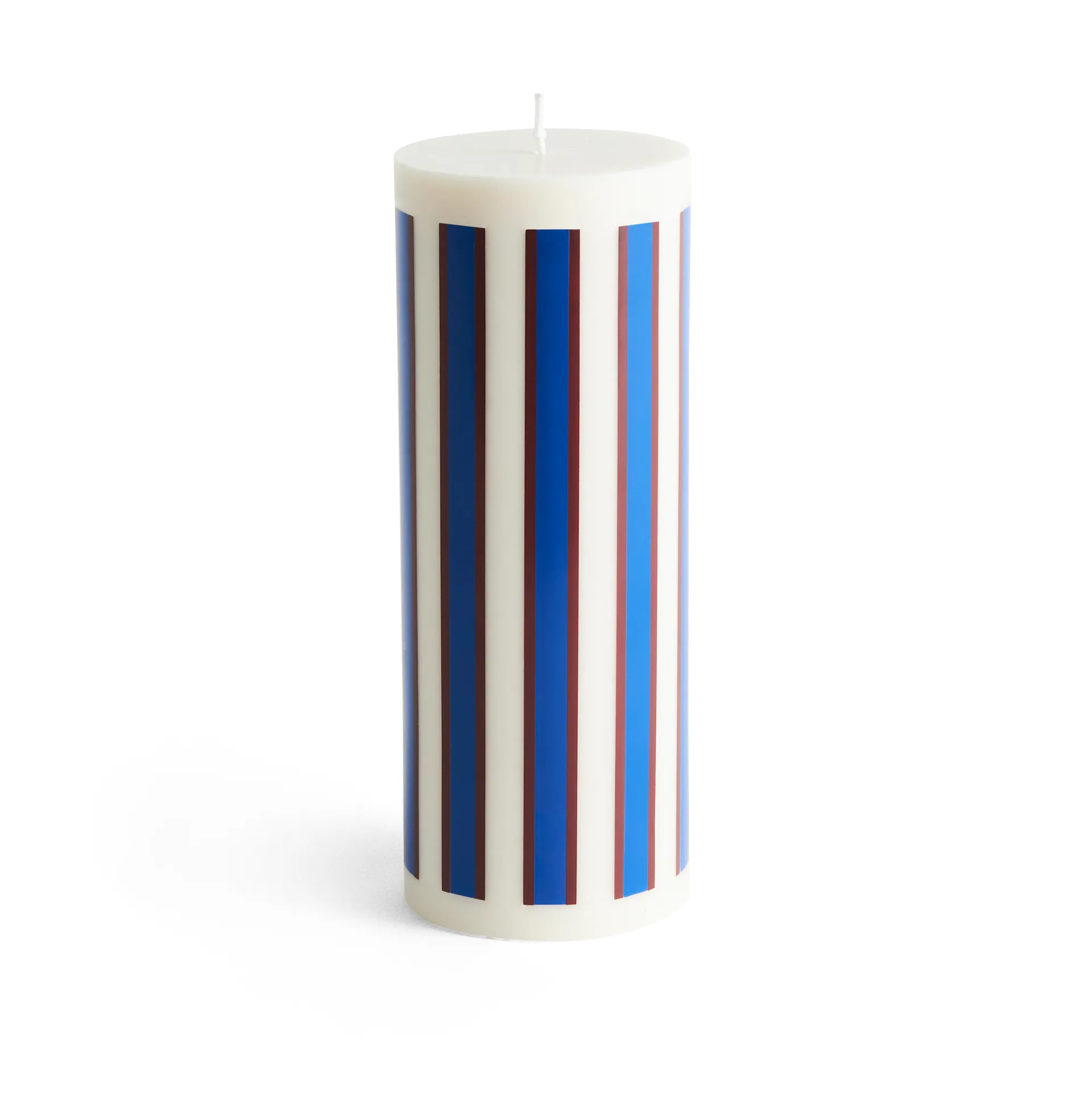 Column Candle blockkaars groot 25 cm, Off white-brown-blue HAY