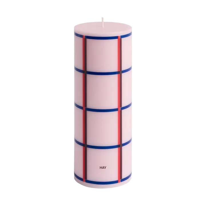 Column Candle blockkaars medium 20 cm - Light pink-red-bordeaux-dark blue - HAY