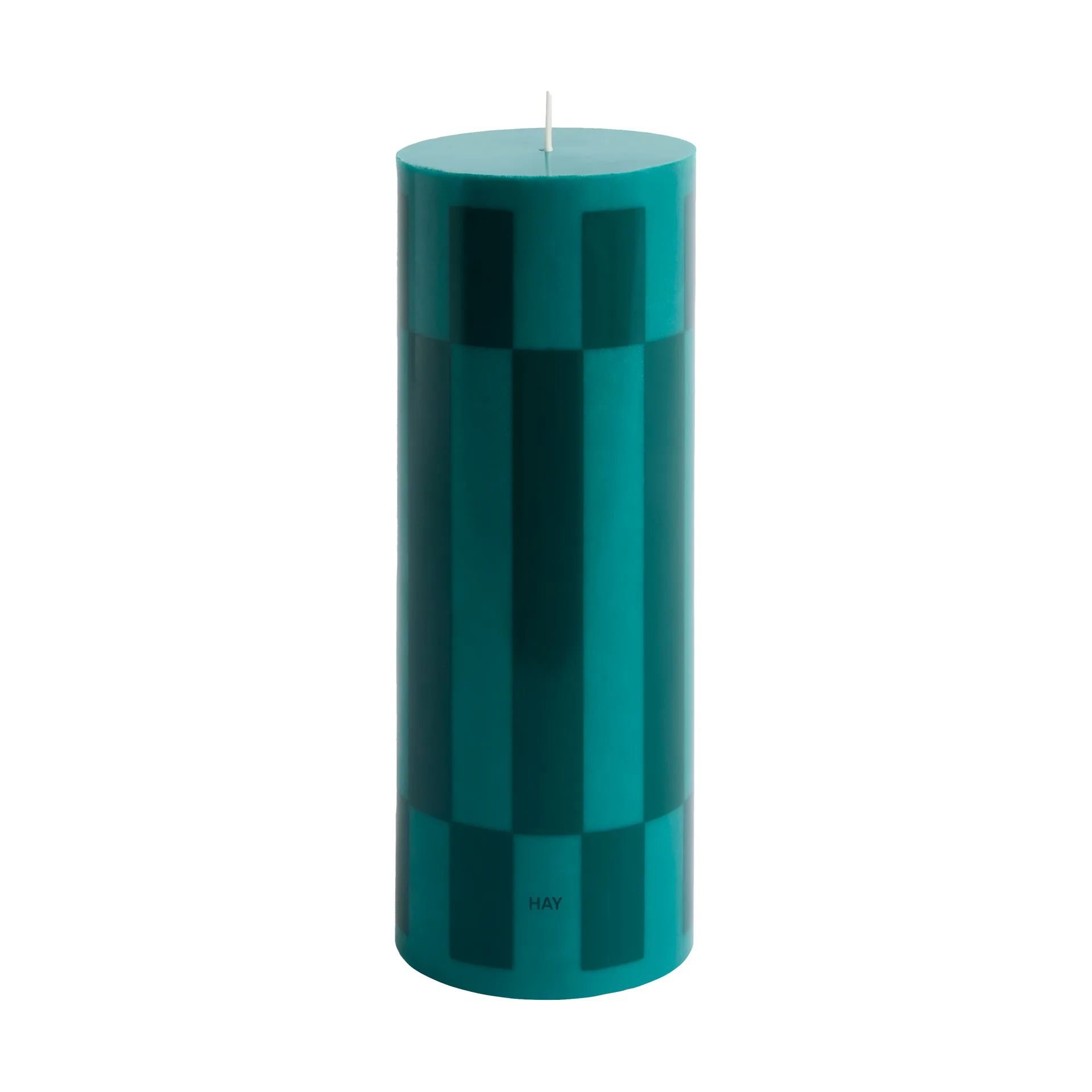 Column Candle  blokkaars large 25 cm, Green-dark green HAY