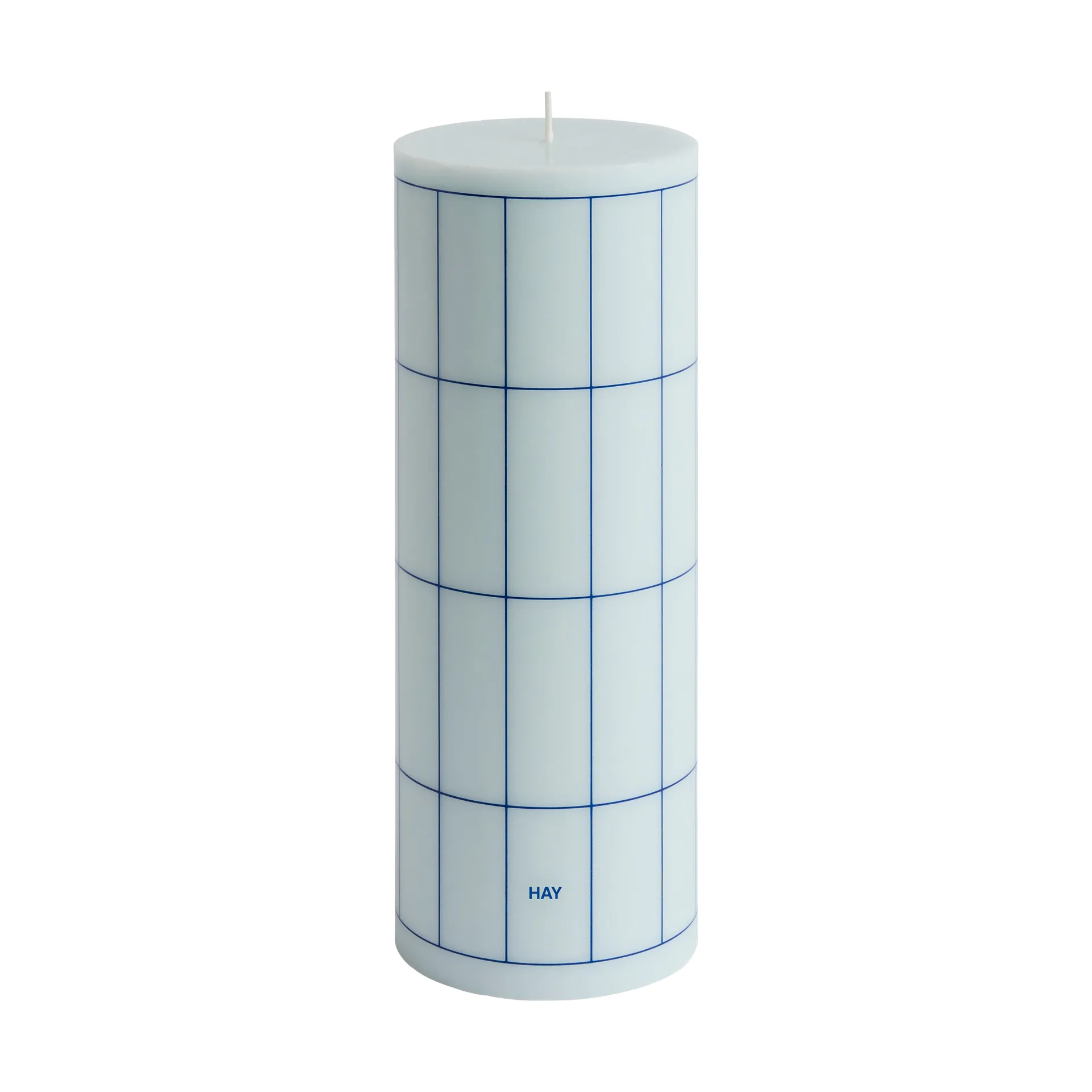 Column Candle  blokkaars large 25 cm, Light blue-blue grid check HAY