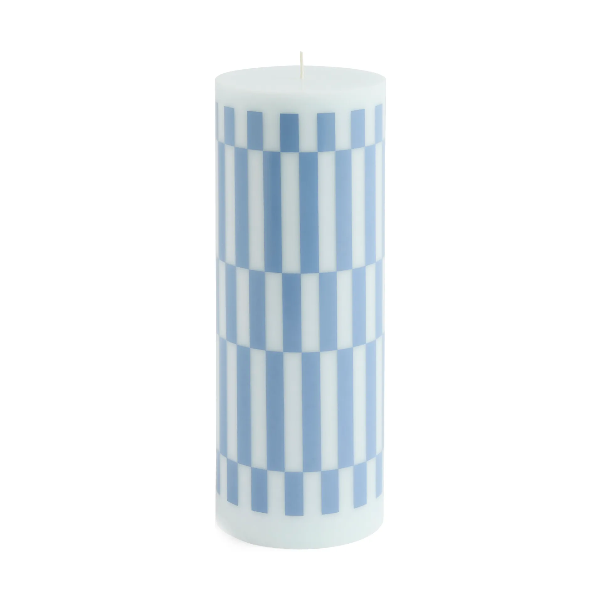 Column Candle  blokkaars large 25 cm, Light blue-dusty blue check HAY