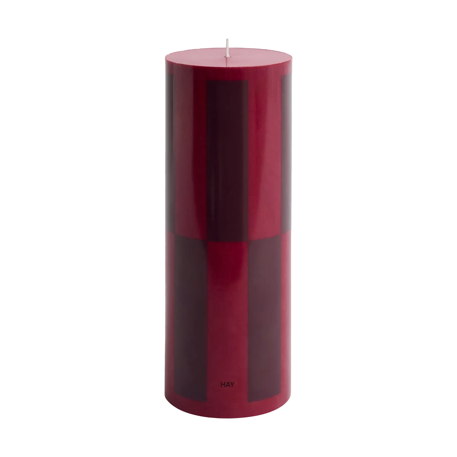 Column Candle  blokkaars large 25 cm, Wine-bordeaux large check HAY