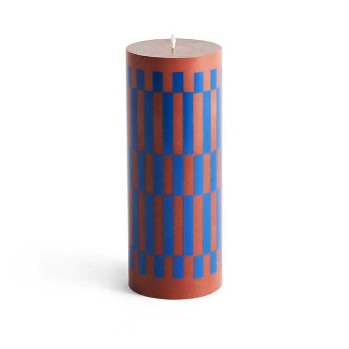 Column Candle blokkaars medium 20 cm - Brown-blue - HAY