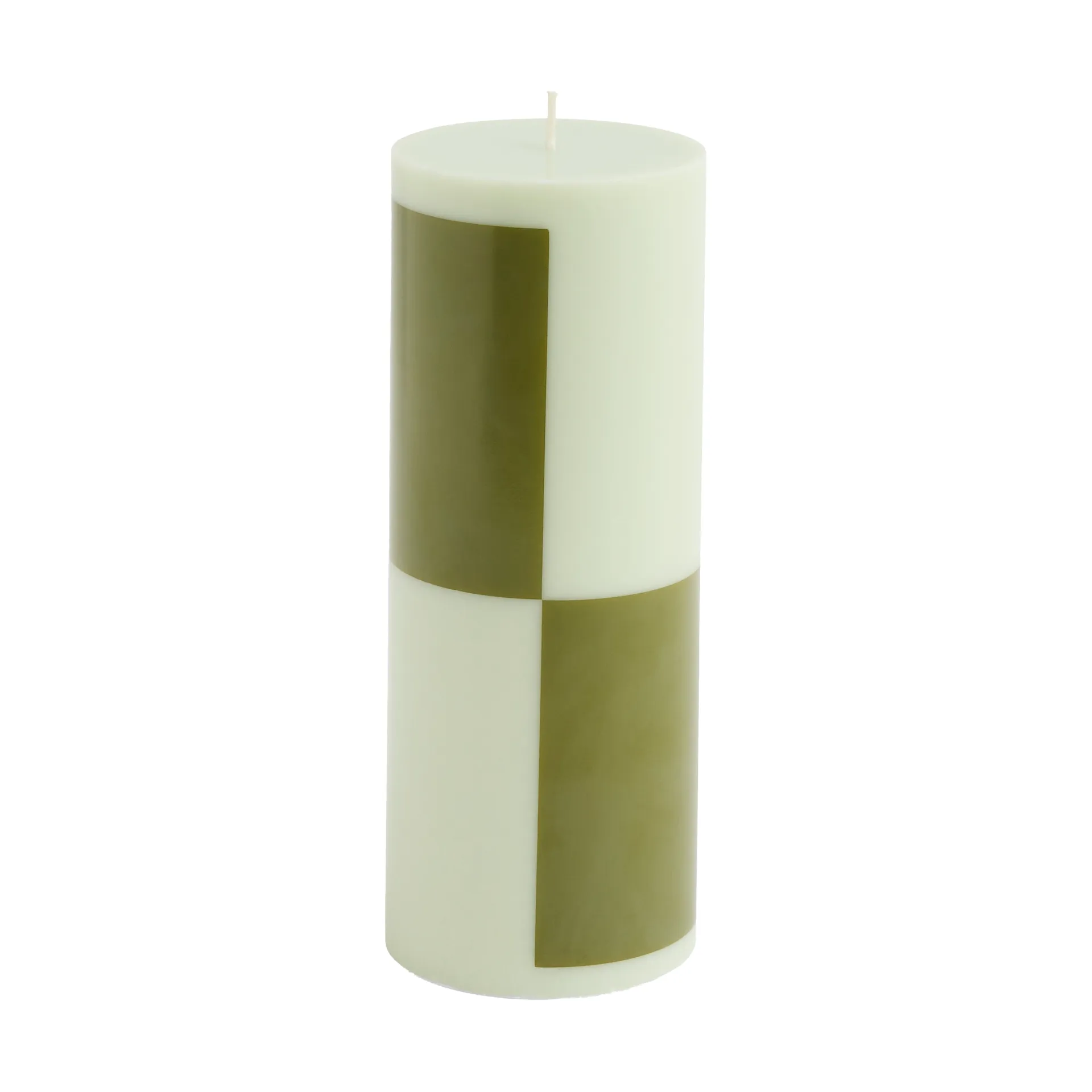 Column Candle blokkaars medium 20 cm, Light green-army green HAY
