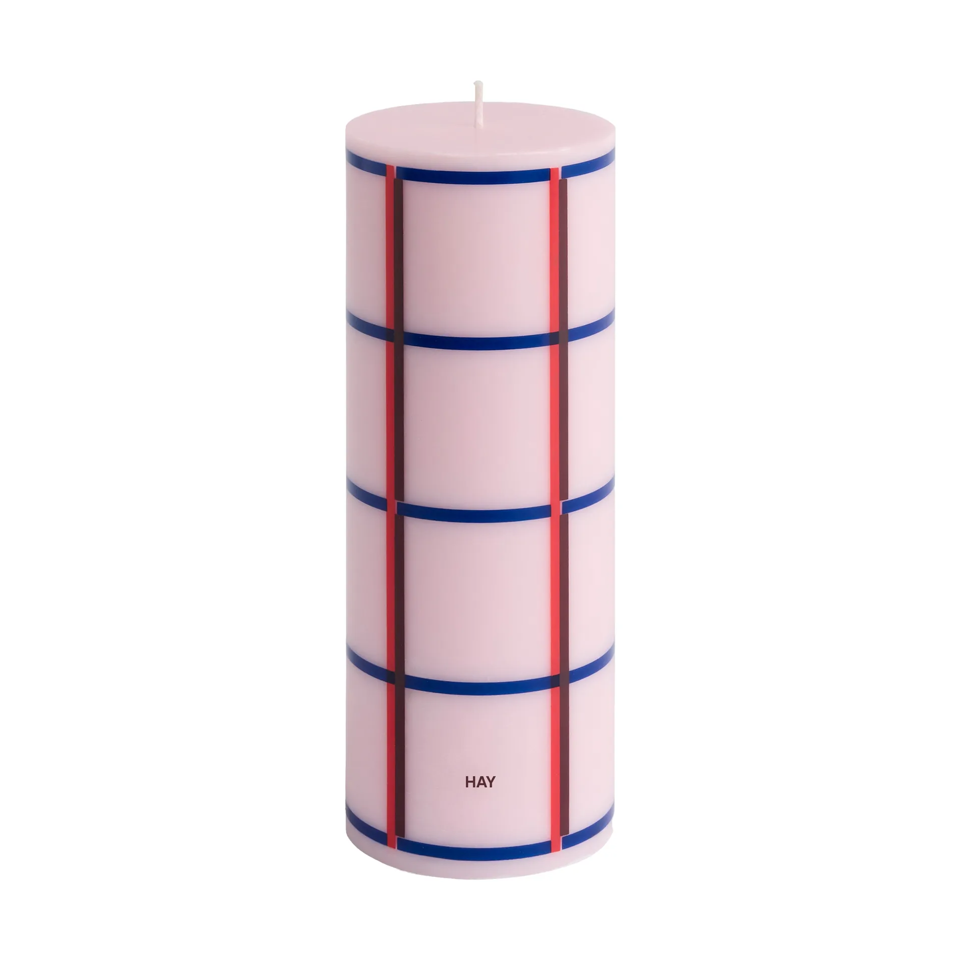 Column Candle blokkaars medium 20 cm, Light pink-red-bordeaux-dark blue HAY