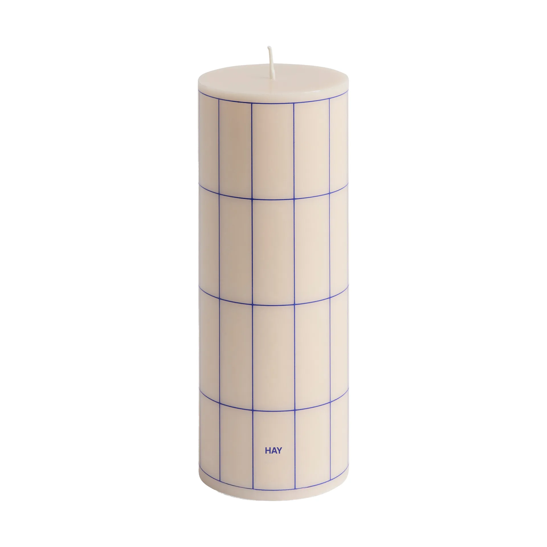 Column Candle blokkaars medium 20 cm, Off white-blue grid check HAY
