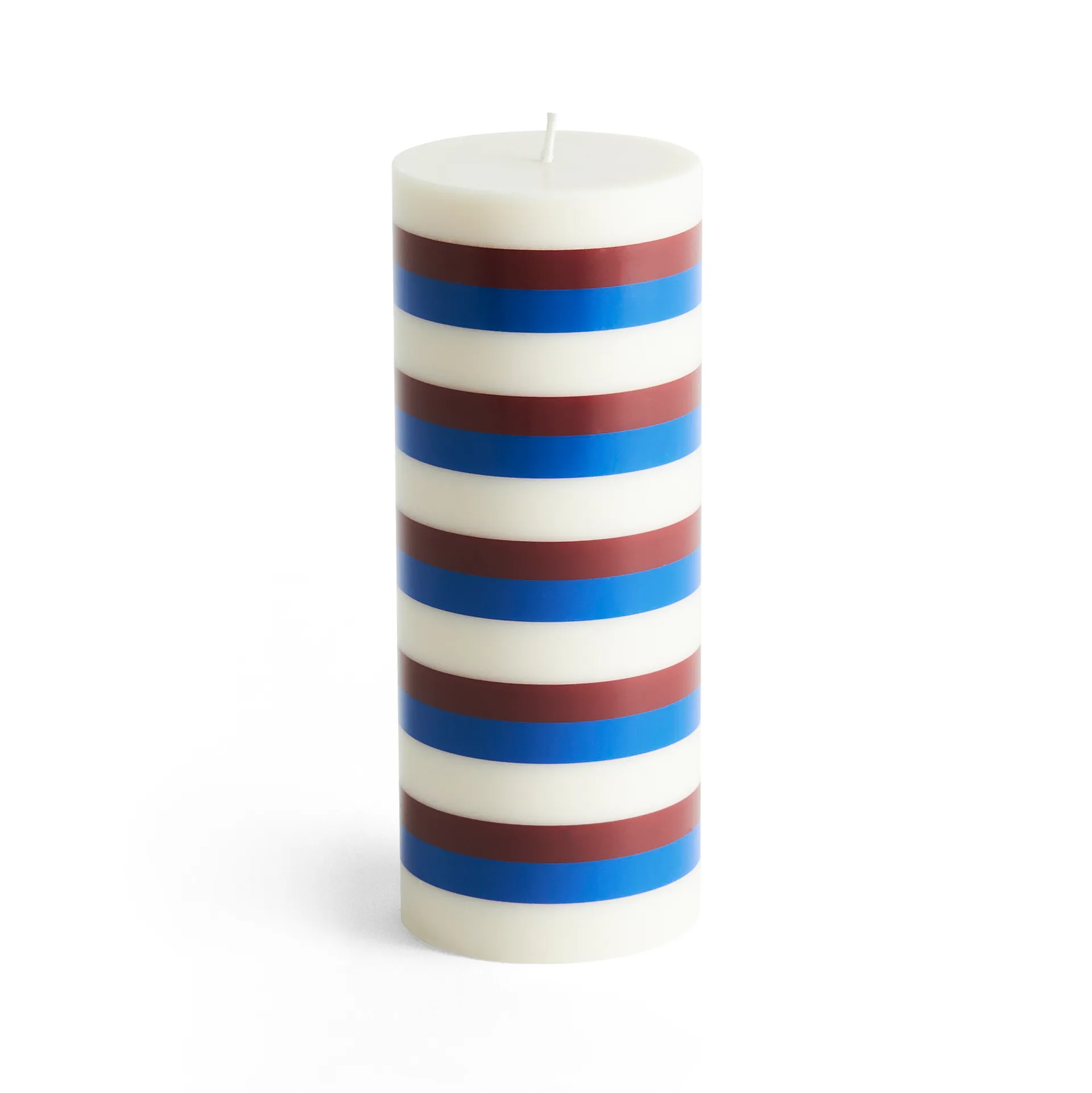 Column Candle blokkaars medium 20 cm, Off white-brown-blue HAY