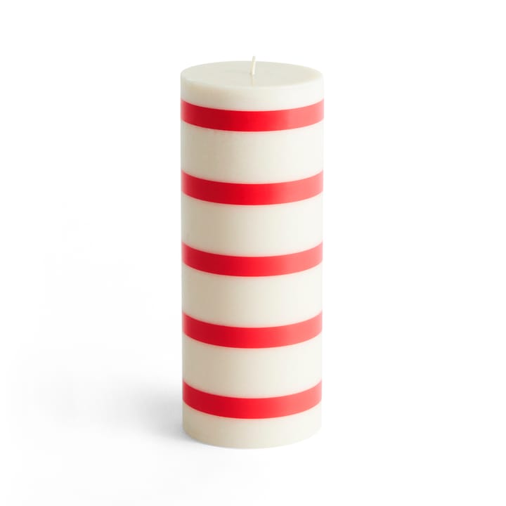 Column Candle blokkaars medium 20 cm - Off white-red - HAY