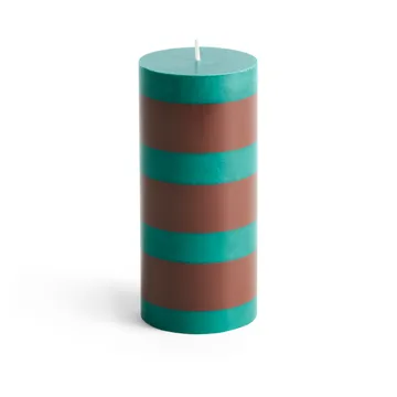 Column Candle blokkaars small 15 cm - Green-brown - HAY
