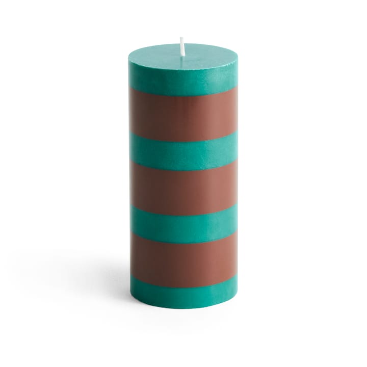 Column Candle blokkaars small 15 cm - Green-brown - HAY