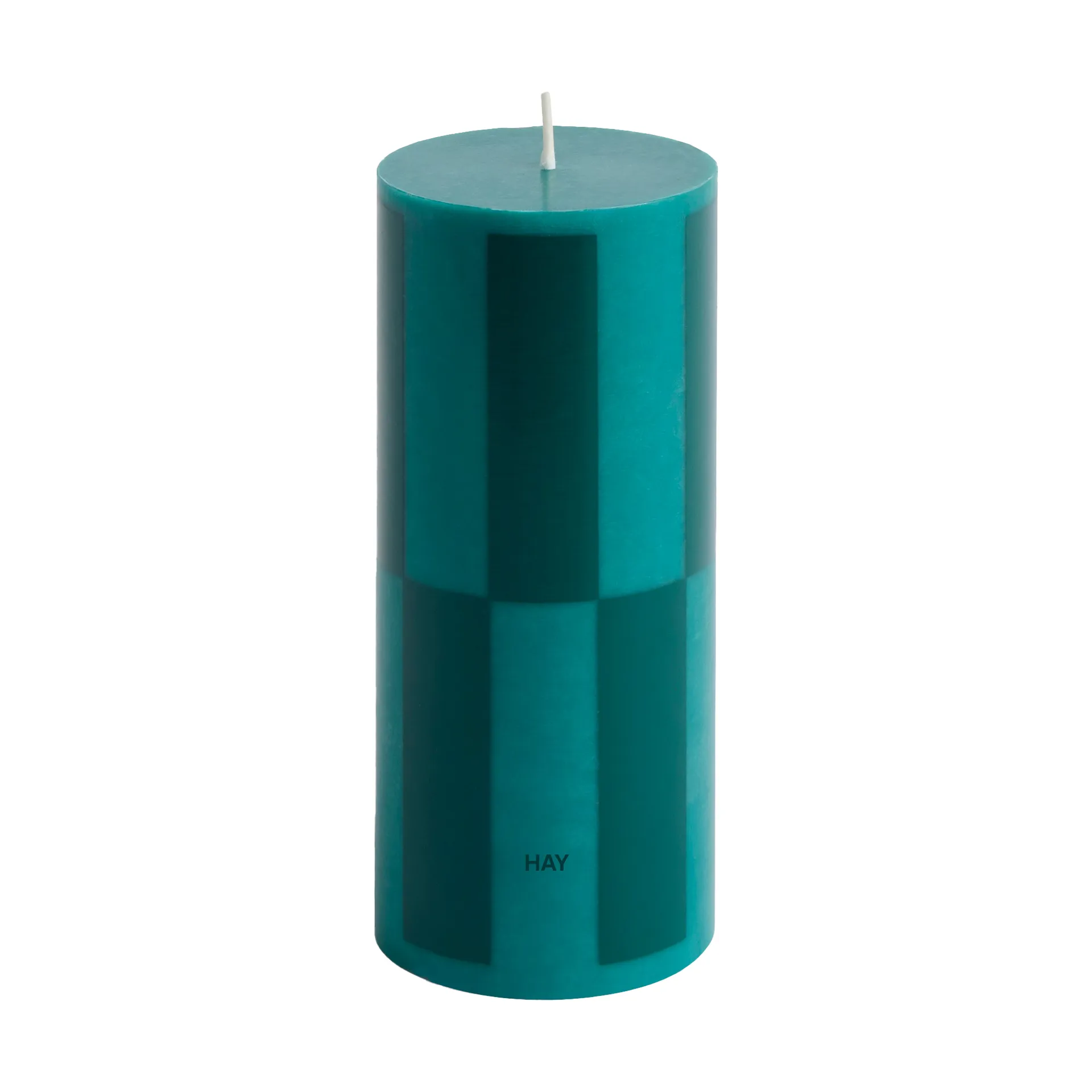 Column Candle blokkaars small 15 cm, Green-dark green large check HAY