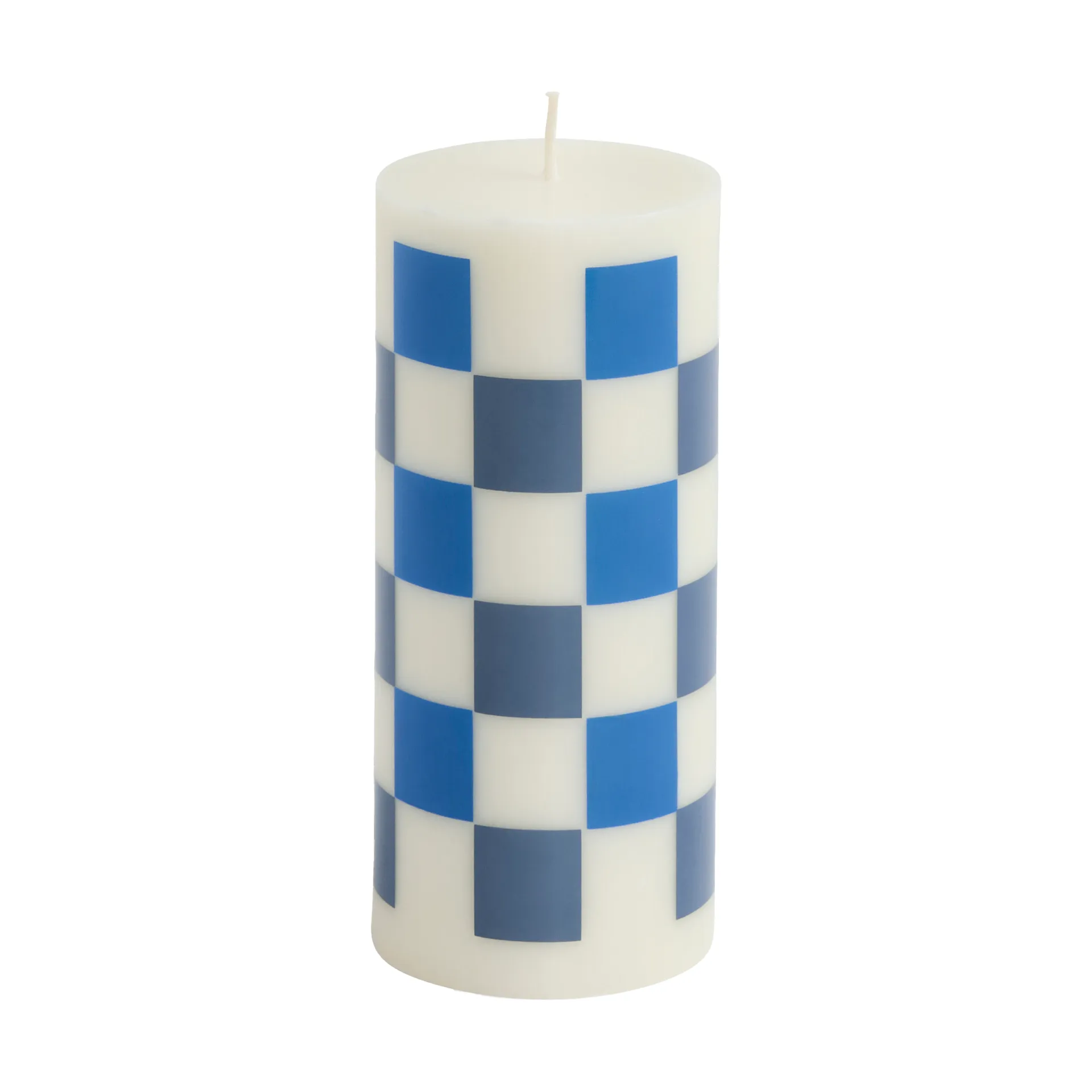 Column Candle blokkaars small 15 cm, Off white-blues HAY