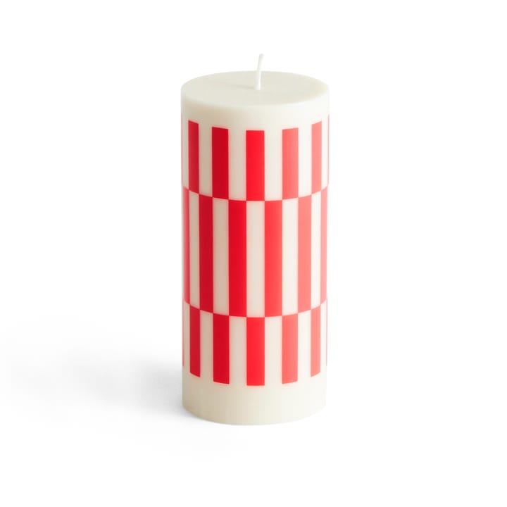 Column Candle blokkaars small 15 cm - Off white-red - HAY