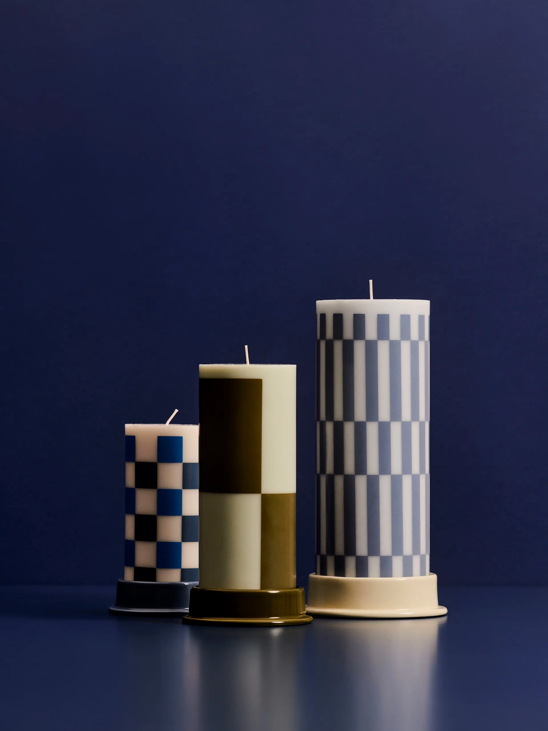 Column Candleholder kaarsenhouder L 12,8 cm, Lime white HAY