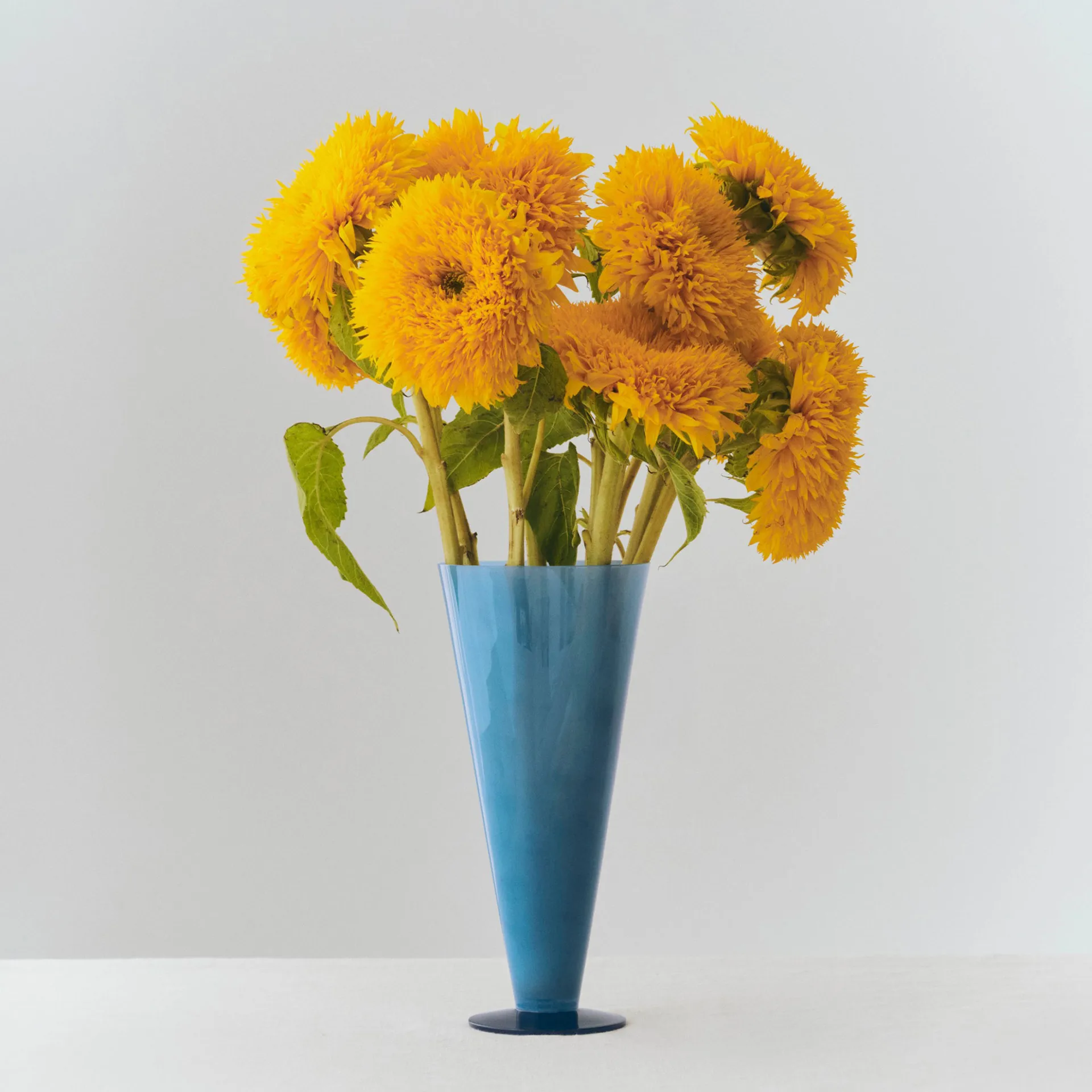 Conical vaas, Petrol blue-dark blue, large HAY