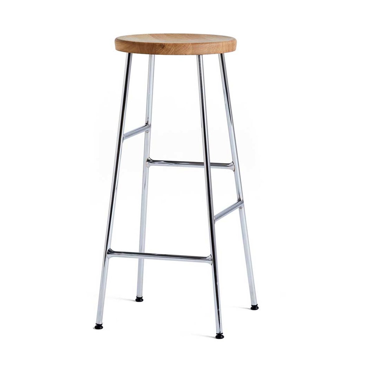 HAY Cornet barkruk 75 cm Oiled oak-chrome | Scandinavisch Interieur | Barstoelen | Bruin