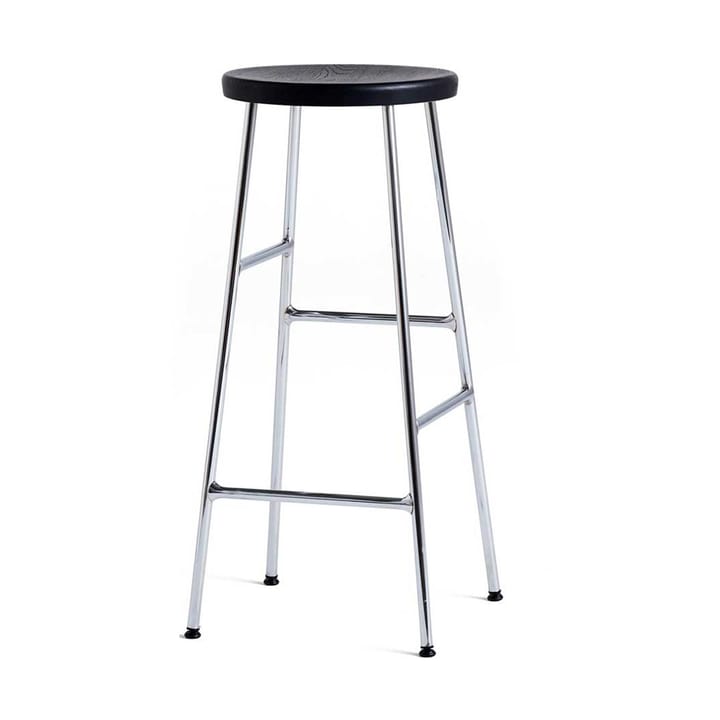Cornet barkruk 75 cm - Soft black oak-chrome - HAY