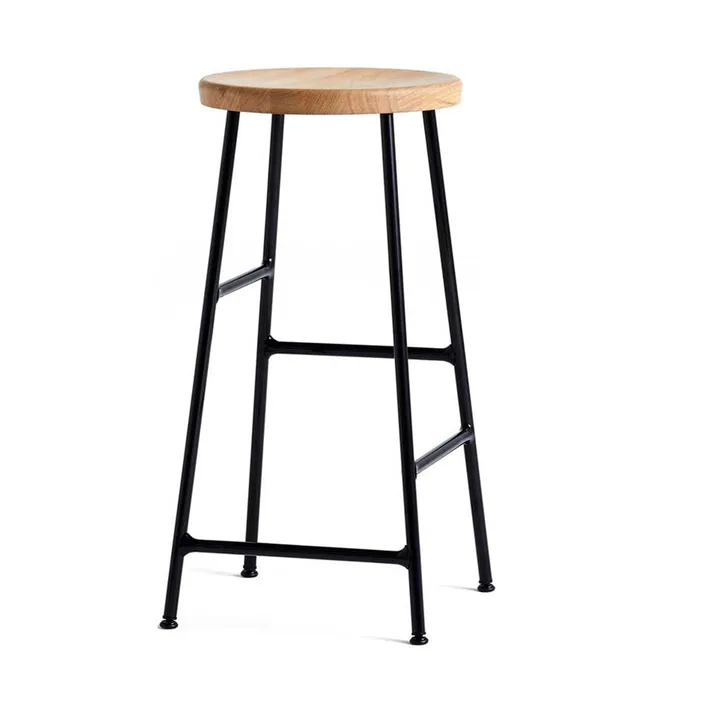 Cornet ronde barkruk 65 cm - Oiled oak-soft black - HAY